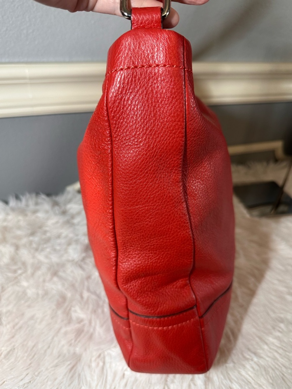 Coach Red Leather Shoulder Hobo with crossbody option F23293 - Picture 3 of 13